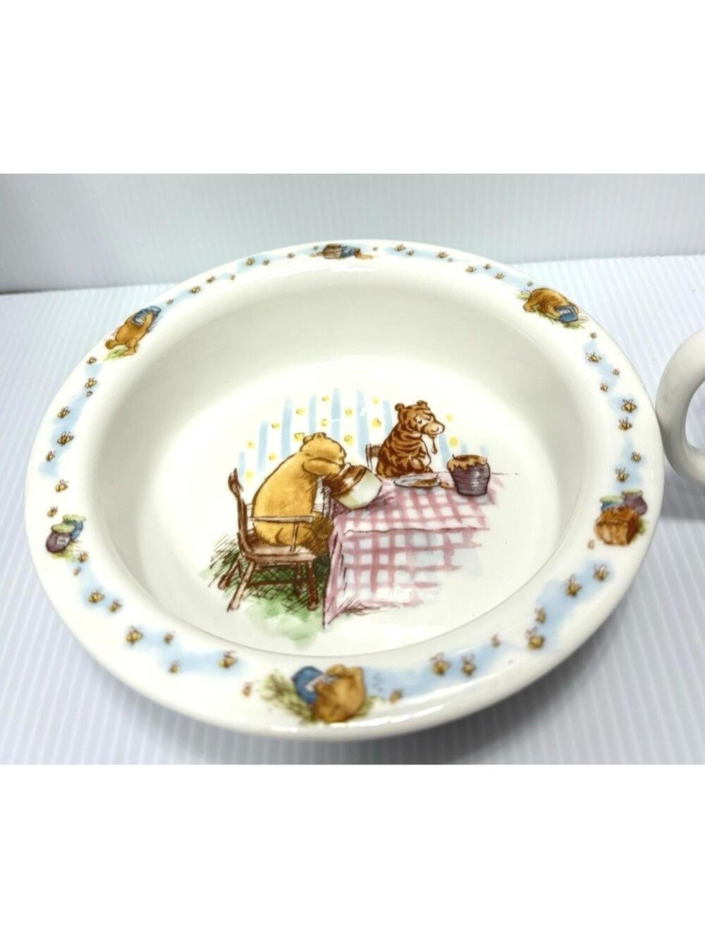 Royal Doulton Winnie the Pooh Feeding Set Bowl Double-Handled Mug Kids NEW 2pc - Picture 4 of 13